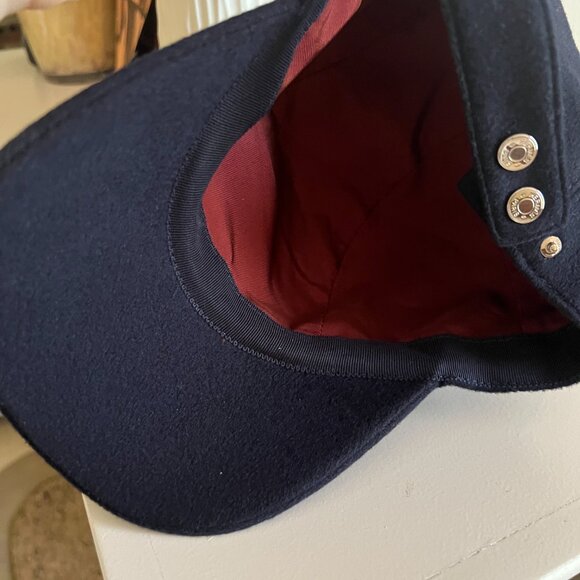 authentic Hermes Davis H Sellier cap in Noir Black size 58